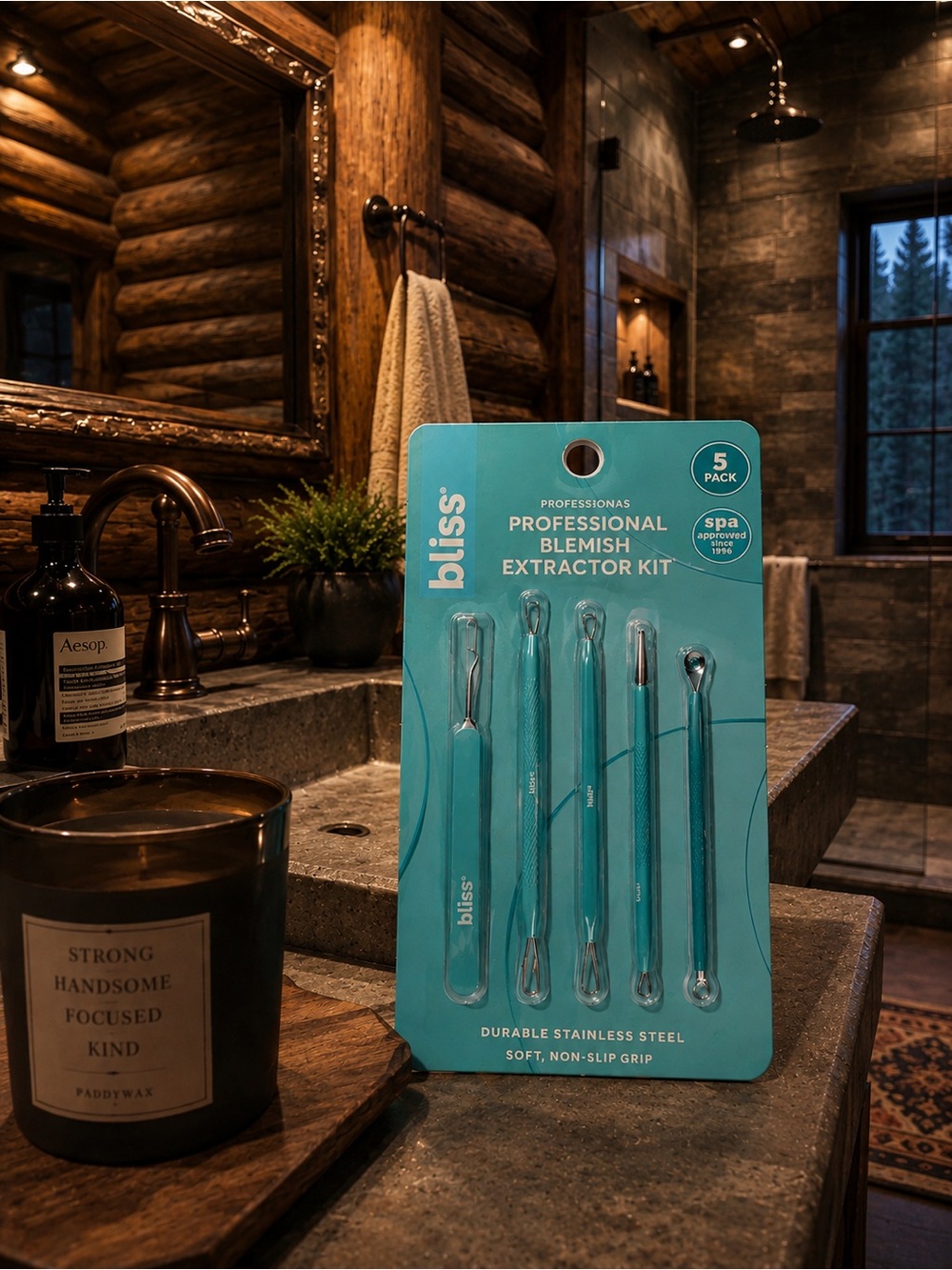 Bliss Teal Professional Blemish Extractor Kit - 5 Piece Stainless Tools
